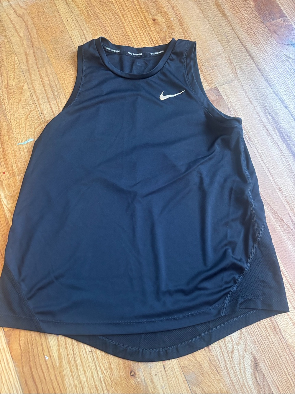 Nike Black Running Tank Top with White Branding